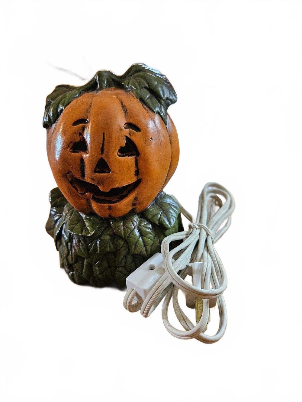 Ceramic Halloween Jack O' Lantern lamp